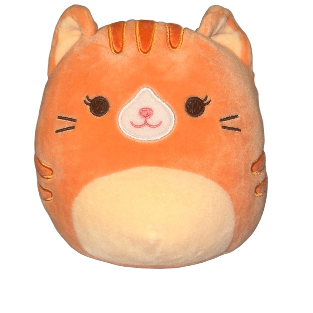 Original Squishmallows Plush Toy Kids Size 8 Inch Orange Tabby Cat Soft Striped